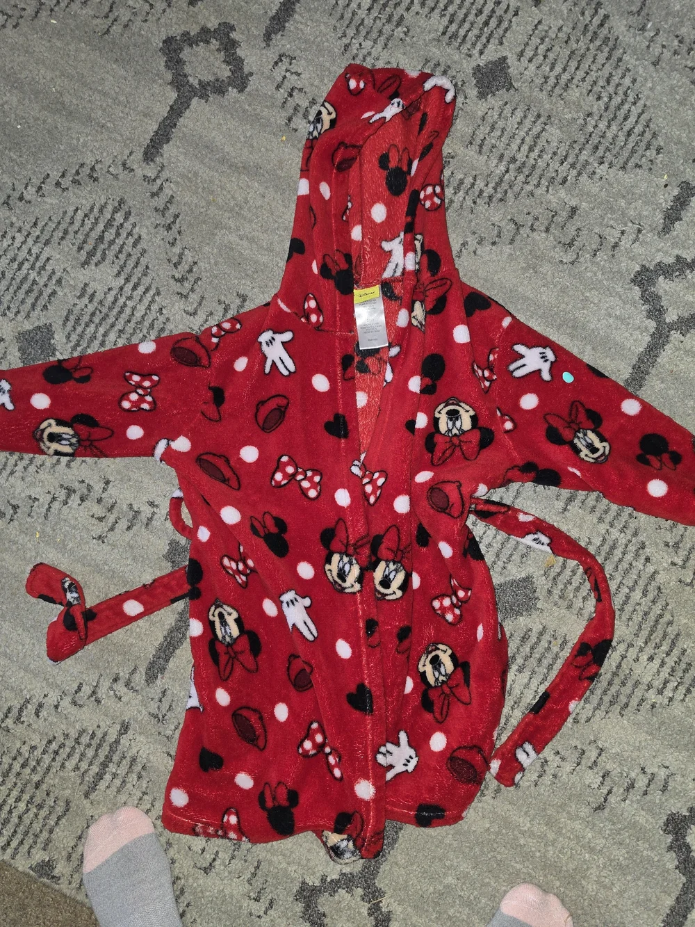 Disney Red Minnie Mouse Hooded Fleece One-Piece Robe